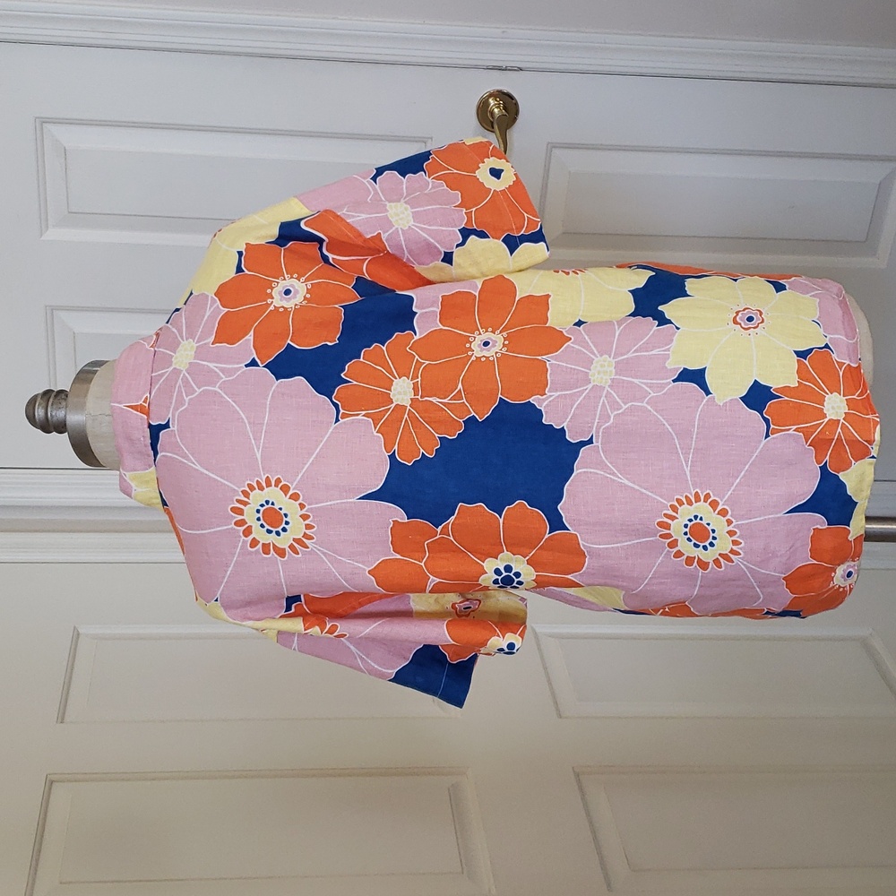 RAILS MacKinley Top Flower Power Pink Yellow Orange Blue Linen - Picture 10 of 17